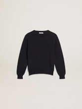 Golden Goose Round-neck sweater in dark blue cotton