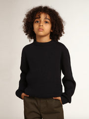 Golden Goose Round-neck sweater in dark blue cotton
