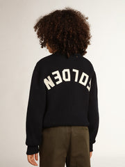 Golden Goose Round-neck sweater in dark blue cotton