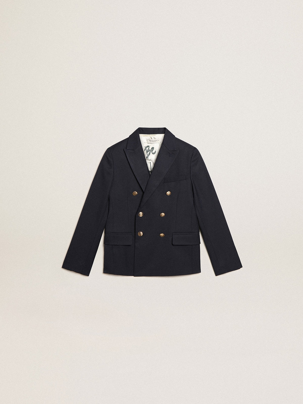 Golden Goose Boys’ dark blue double-breasted buttoned blazer
