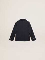 Golden Goose Boys’ dark blue double-breasted buttoned blazer