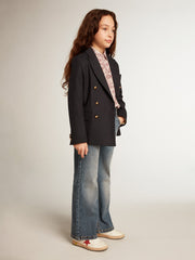 Golden Goose Boys’ dark blue double-breasted buttoned blazer