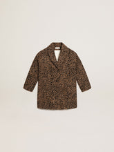 Golden Goose Girls’ single-breasted coat in wool with jacquard animal print
