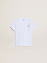 Golden Goose Kids’ white cotton T-shirt with silver print
