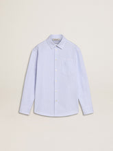 Golden Goose Girls’ striped shirt with embroidered lettering on the pocket