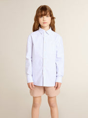 Golden Goose Girls’ striped shirt with embroidered lettering on the pocket