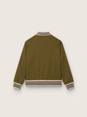 Golden Goose Journey unisex bomber jacket in military-green nylon twill with embroidered patch