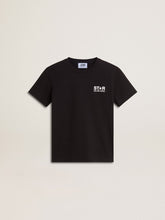 Golden Goose Black T-shirt with contrasting white logo on the front and maxi star on the back