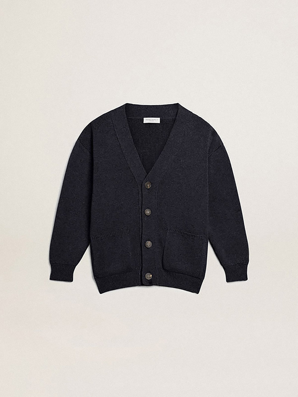 Golden Goose Dark blue cotton cardigan with logo on the back