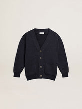 Golden Goose Dark blue cotton cardigan with logo on the back