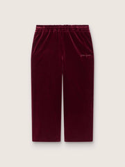 Golden Goose Girls’ burgundy velvet-effect pants with rear pocket