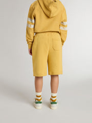 Golden Goose Kids jogging shorts in ochre yellow with embroidery