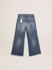 Golden Goose Wide-leg jeans in mid-blue bull denim
