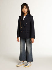 Golden Goose Wide-leg jeans in mid-blue bull denim