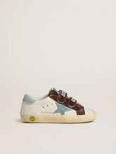 Golden Goose Junior Old School in nappa with light blue suede star and brown suede inserts