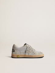 Golden Goose Ball Star Junior in glitter with ice-gray suede inserts