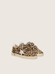 Golden Goose Junior Ball Star in leopard-print pony skin with pink leather star and heel tab