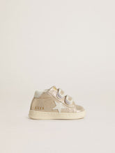Golden Goose Junior June in sand-colored metallic suede with white leather star and heel tab