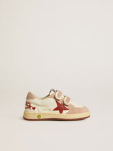 Golden Goose Ball Star Junior in nappa with nappa star and pink suede heel tab