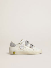 Golden Goose Junior Old School with silver Swarovski crystal heel tab and straps
