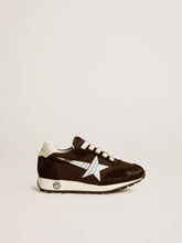 Golden Goose Junior Marathon in black nylon with printed star and leather heel tab