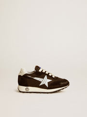 Golden Goose Junior Marathon in black nylon with printed star and leather heel tab
