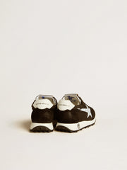 Golden Goose Junior Marathon in black nylon with printed star and leather heel tab