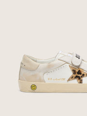 Golden Goose Junior Old School in nappa with leopard-print pony skin star and leather inserts