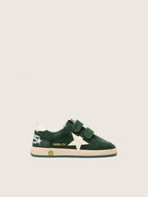 Golden Goose Junior Ball Star in forest-green suede with cream leather star and heel tab