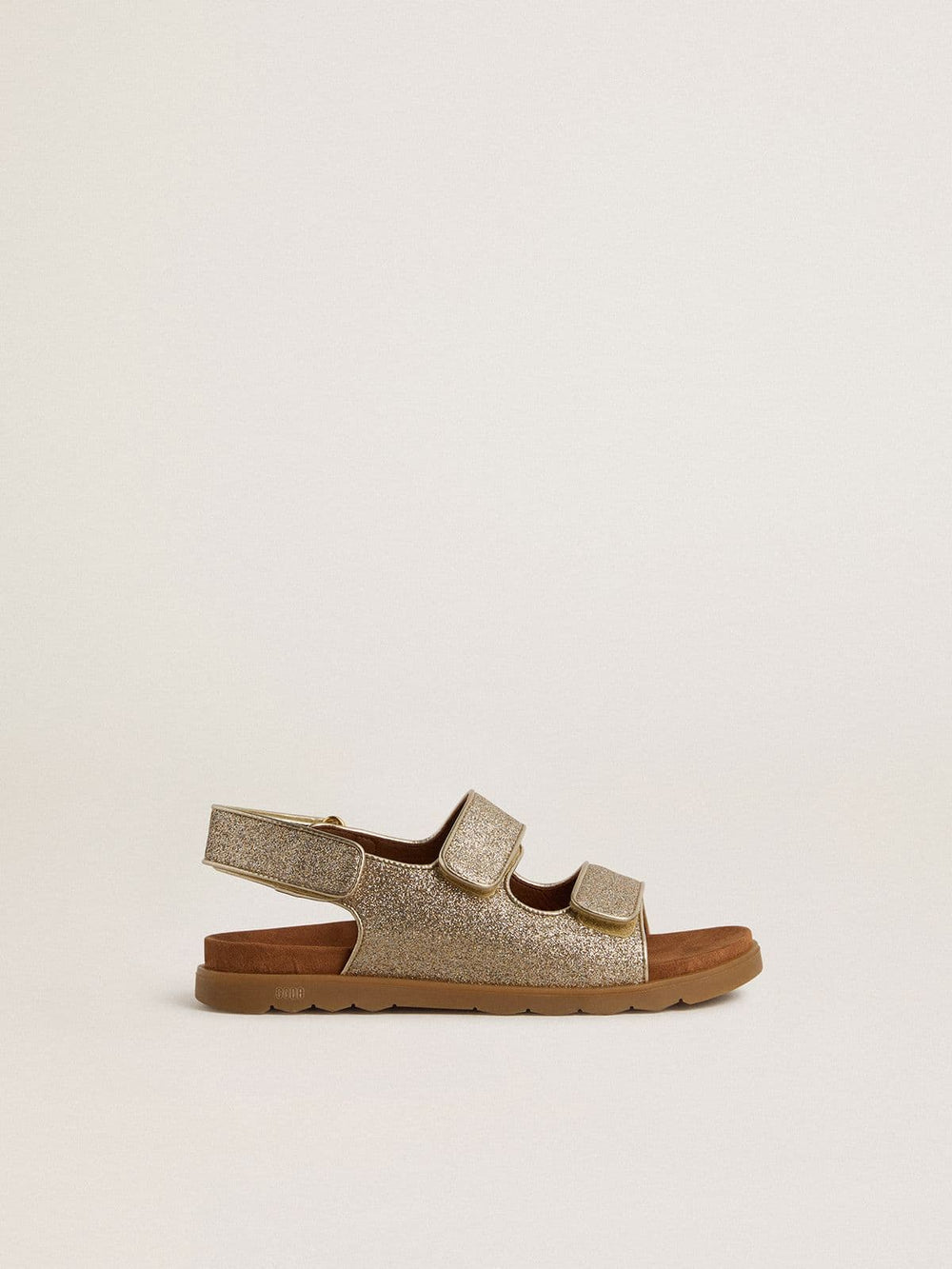 Golden Goose Noa Young sandals in micro-glitter and platinum leather