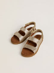 Golden Goose Noa Young sandals in micro-glitter and platinum leather