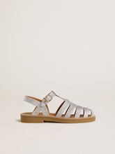 Golden Goose Maxime Young sandals in silver micro-glitter