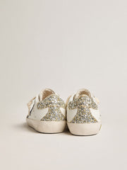 Golden Goose Junior Super-Star in leather with glitter star and heel tab