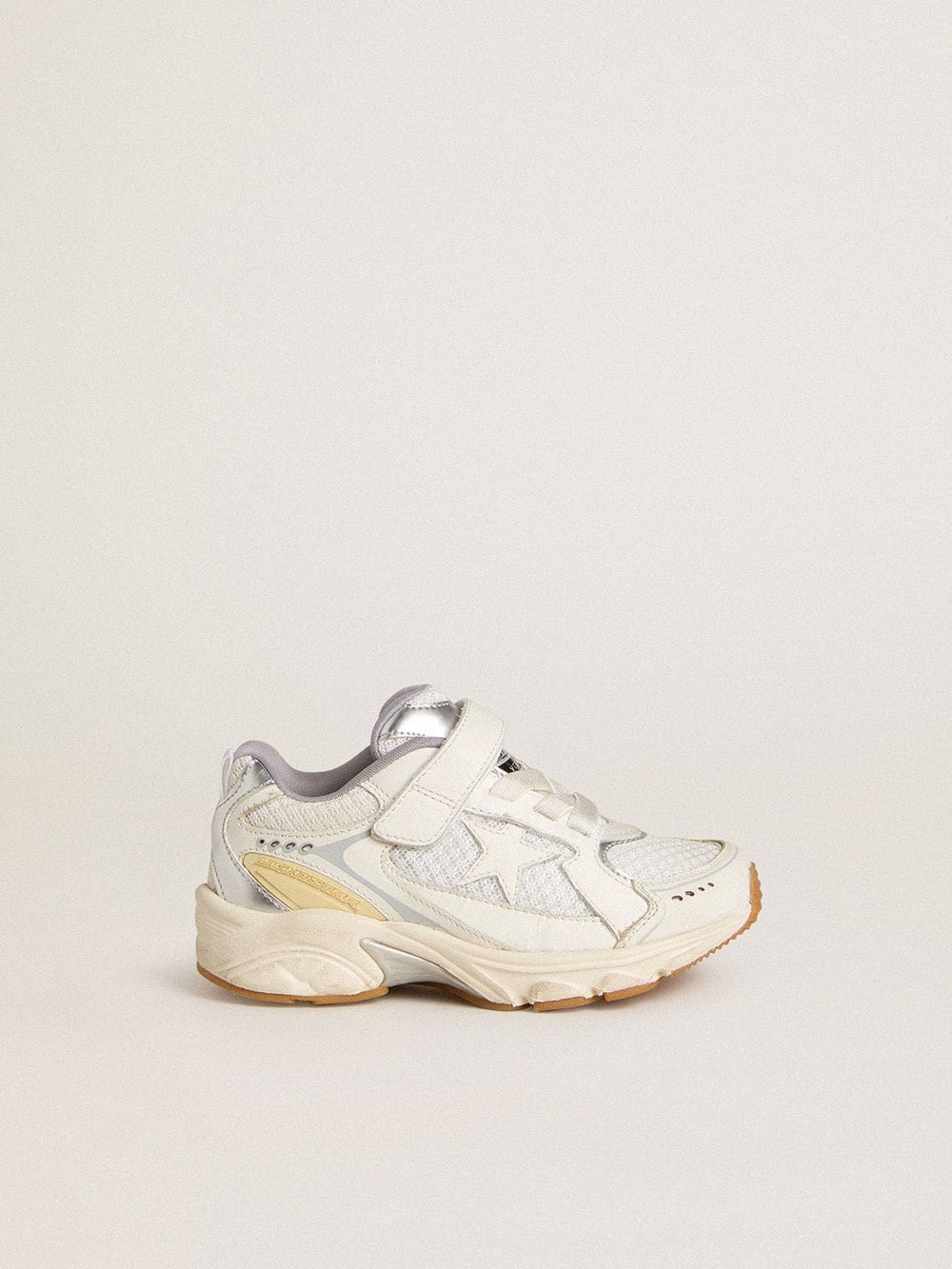 Golden Goose Junior Lightstar in white leather and mesh with white leather star