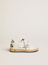 Golden Goose Ball Star Junior in nappa with silver glitter star and heel tab