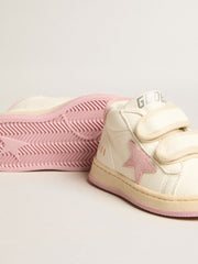Golden Goose June Junior in nappa leather with old rose suede star and heel tab