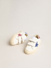 Golden Goose Junior May School in leather with glitter star and heel tab