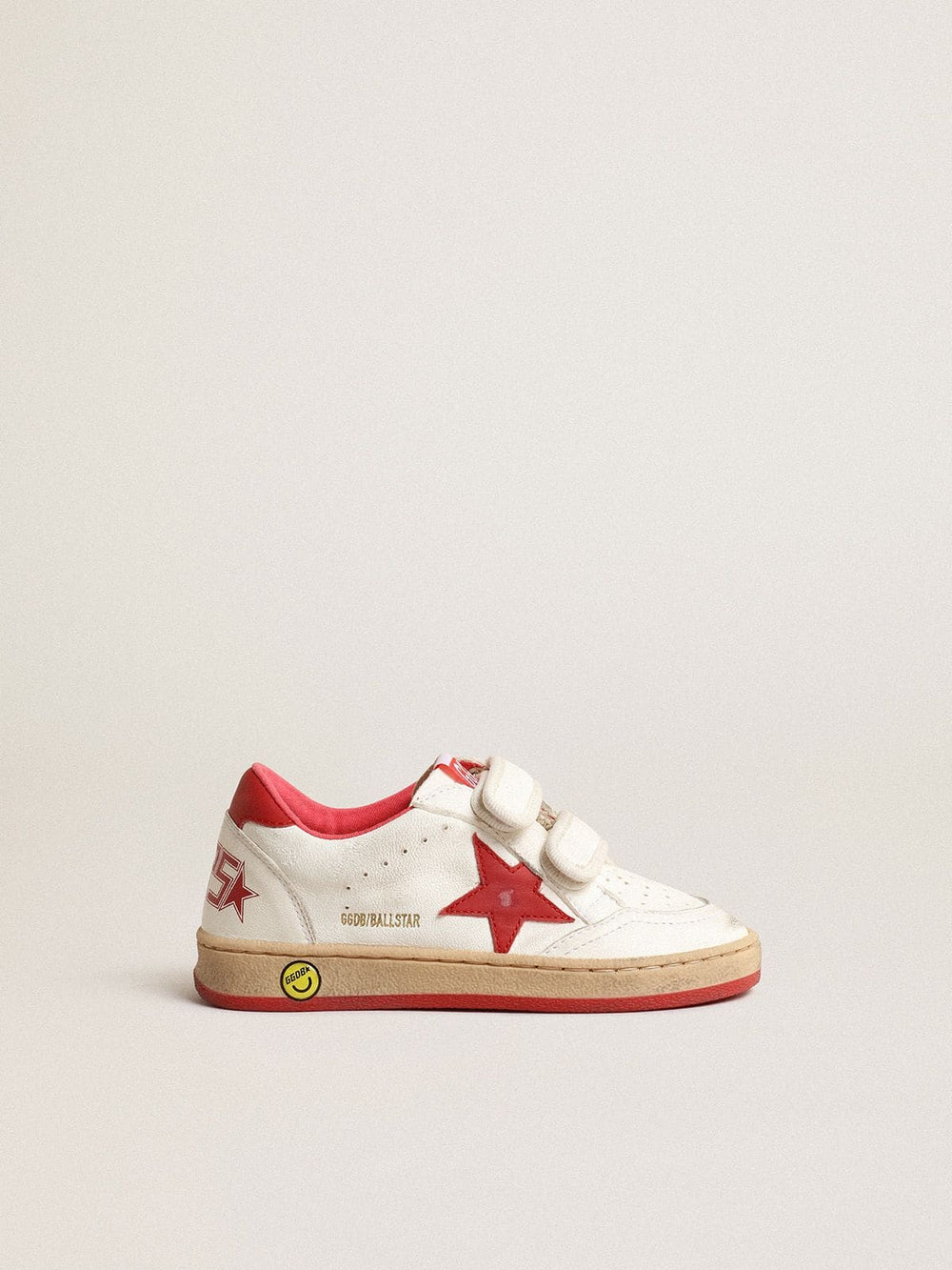Golden Goose Junior Ball Star in nappa with red leather star and heel tab