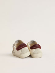 Golden Goose Junior Old School with silver metallic leather star and purple suede heel tab