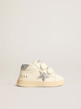 Golden Goose June in nappa leather with silver glitter star and heel tab