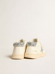 Golden Goose June in nappa leather with silver glitter star and heel tab