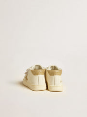 Golden Goose June Junior in white nappa leather with gold glitter star and heel tab