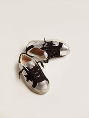 Golden Goose Super-Star sneakers in silver leather with suede inserts