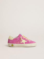 Golden Goose Young Super-Star in pink suede with light yellow star and heel tab