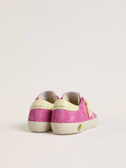 Golden Goose Young Super-Star in pink suede with light yellow star and heel tab