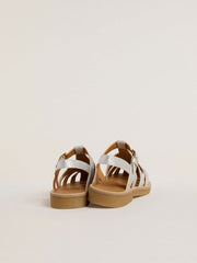 Golden Goose Maxime Junior sandals in silver micro-glitter