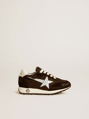 Golden Goose Young Marathon in black nylon with printed star and leather heel tab