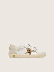 Golden Goose Young Old School in nappa with leopard-print pony skin star and leather inserts