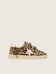Golden Goose Young Ball Star in leopard-print pony skin with pink leather star and heel tab