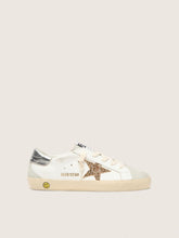 Golden Goose Young Super-Star with gold glitter star and silver metallic leather heel tab